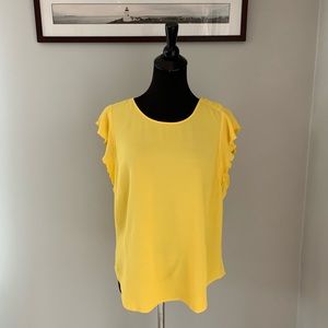 Banana Republic Yellow Flutter Sleeve Top